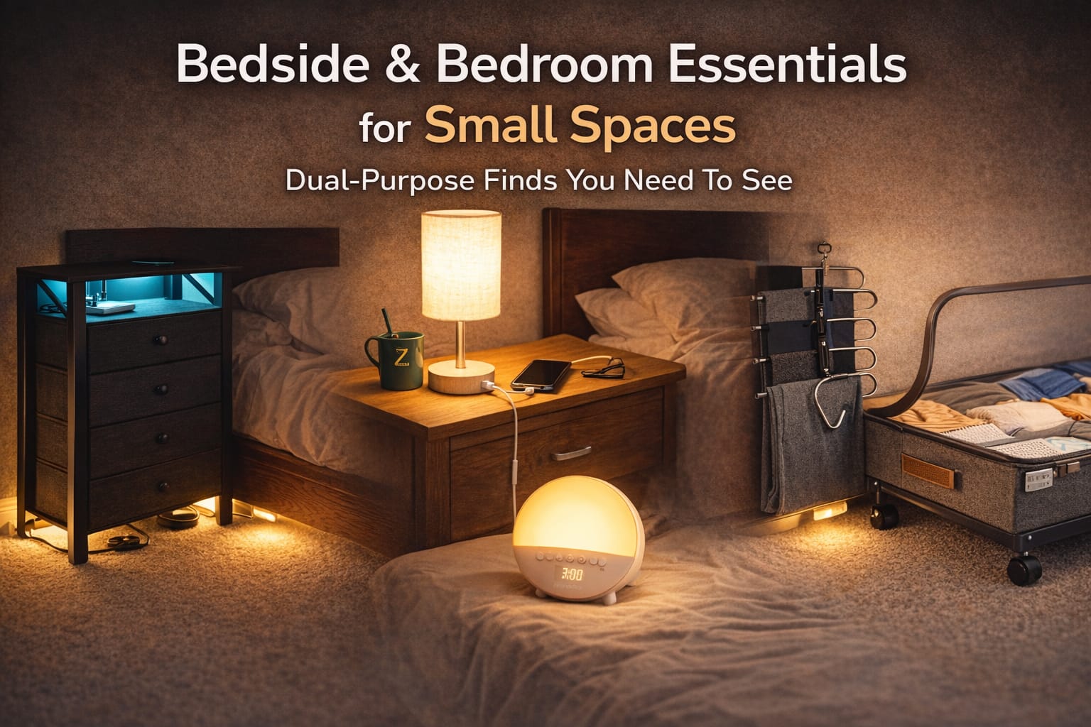 Bed Essentials Bedside & Bedroom Essentials for Small Spaces (Smart, Dual-Purpose Picks)